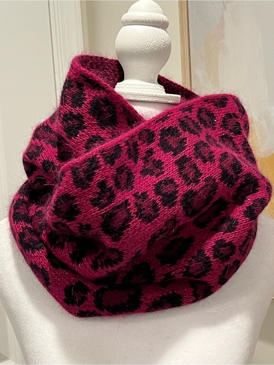 Coach Accessories - Coach New York Ocelot Infinity Winter Scarf in Cranberry Leopard